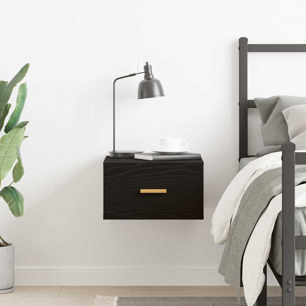 Wandmontierter Nachtschrank Schwarze Eiche 35 x 35 x 20 cm