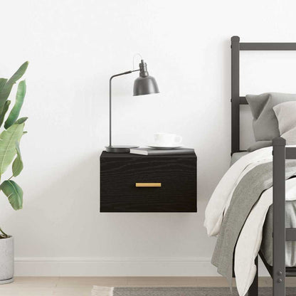 Wandmontierter Nachtschrank Schwarze Eiche 35 x 35 x 20 cm