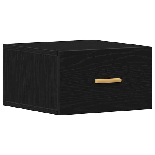 Wandmontierter Nachtschrank Schwarze Eiche 35 x 35 x 20 cm