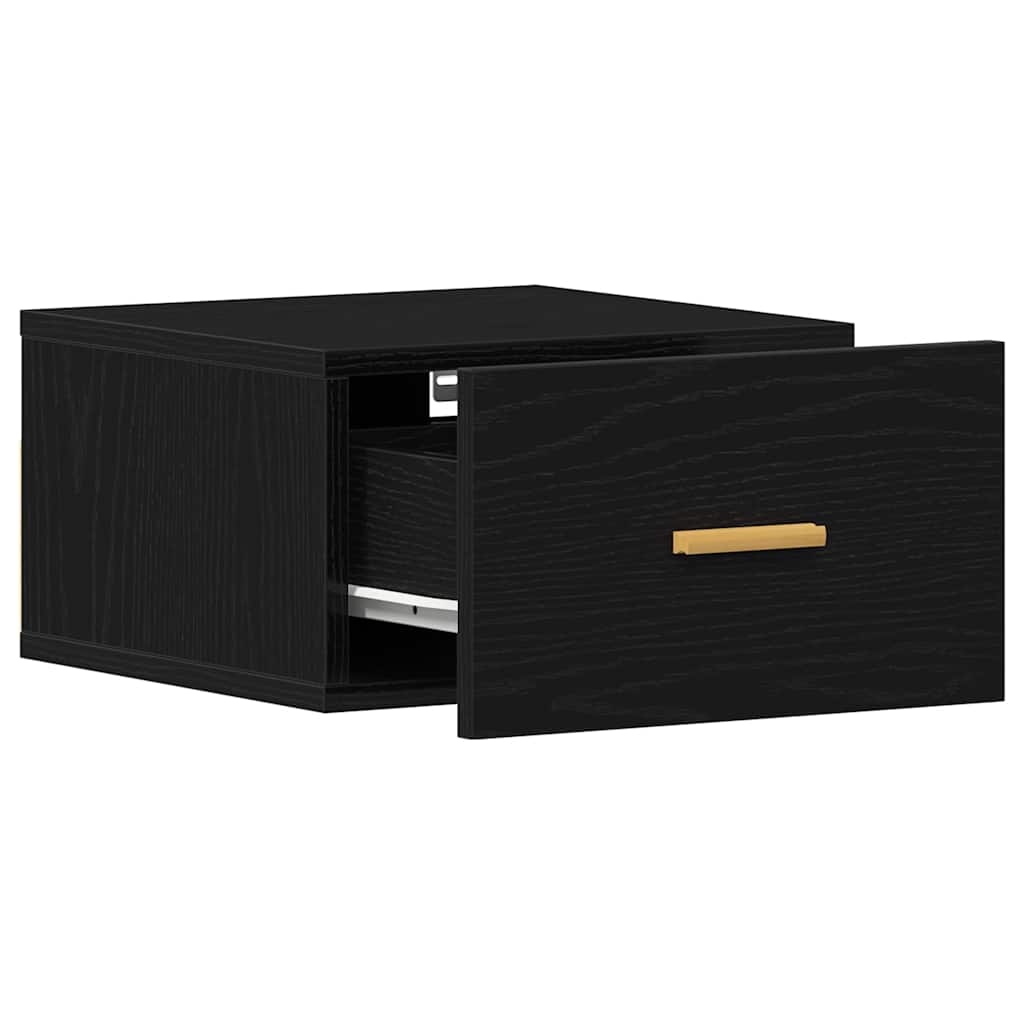 Wandmontierter Nachtschrank Schwarze Eiche 35 x 35 x 20 cm