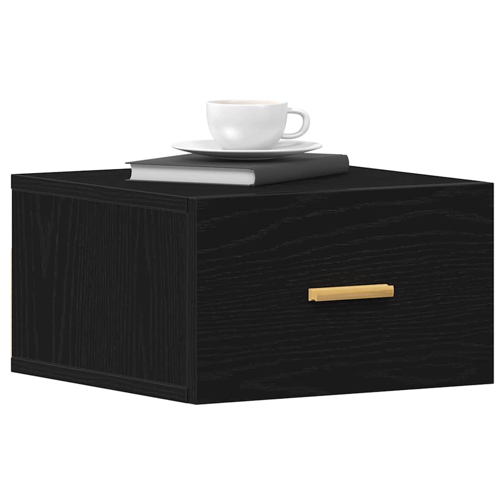 Wandmontierter Nachtschrank Schwarze Eiche 35 x 35 x 20 cm