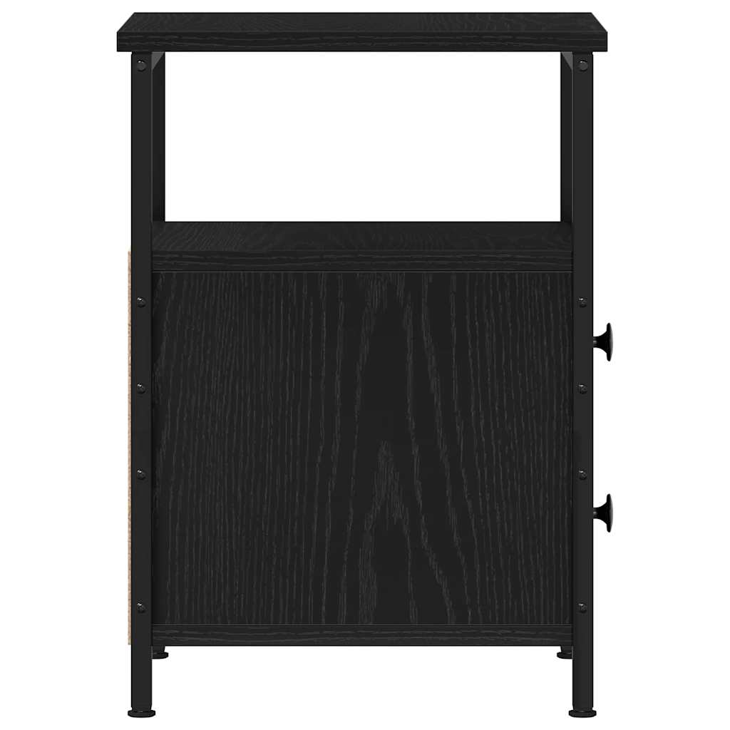 Nachttisch Schwarz Eichen-Optik 34x35,5x50 cm Holzwerkstoff