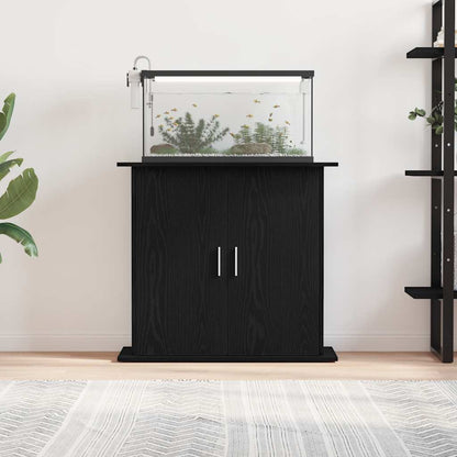 Aquariumständer Schwarz Eichen-Optik 81x36x73 cm Holzwerkstoff