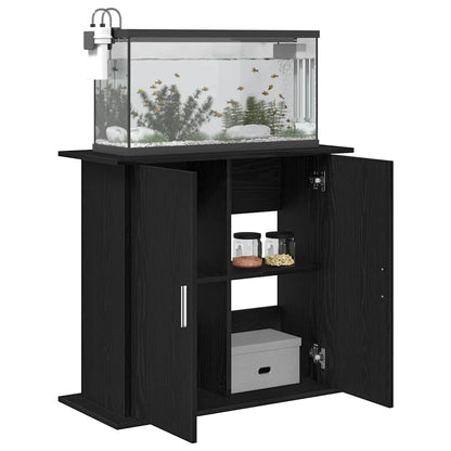 Aquariumständer Schwarz Eichen-Optik 81x36x73 cm Holzwerkstoff