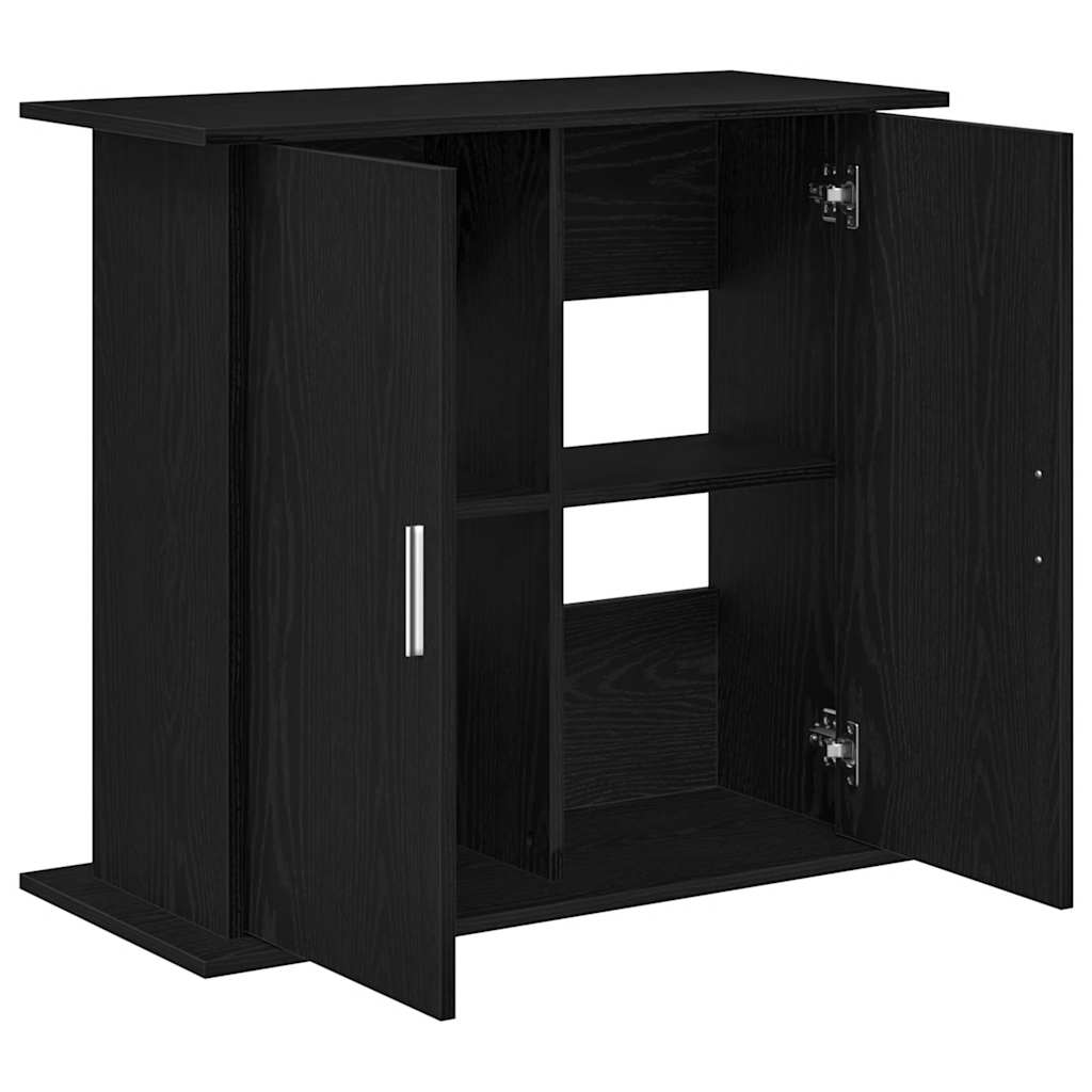 Aquariumständer Schwarz Eichen-Optik 81x36x73 cm Holzwerkstoff