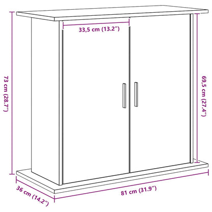 Aquariumständer Schwarz Eichen-Optik 81x36x73 cm Holzwerkstoff