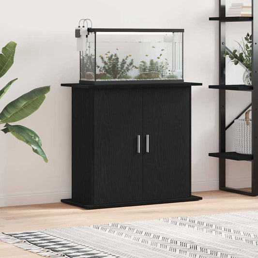 Aquariumständer Schwarz Eichen-Optik 81x36x73 cm Holzwerkstoff