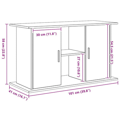 Aquariumständer Schwarz Eichen-Optik 101x41x58 cm Holzwerkstoff