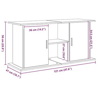 Aquariumständer Schwarz Eichen-Optik 121x41x58 cm Holzwerkstoff