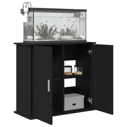 Aquariumständer Schwarz Eichen-Optik 81x36x73 cm Holzwerkstoff