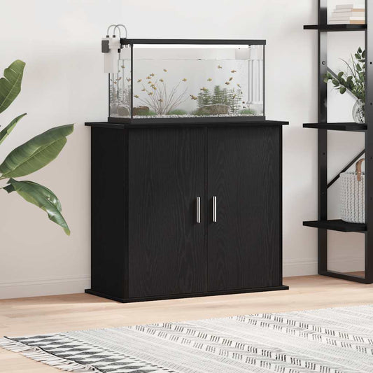 Aquariumständer Schwarz Eichen-Optik 81x36x73 cm Holzwerkstoff
