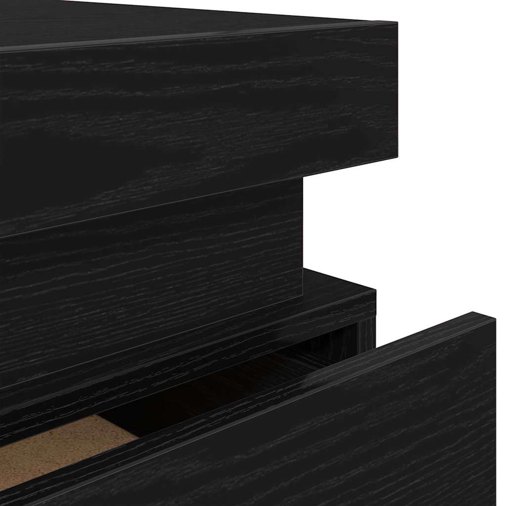 Nachttisch 2 pcs Schwarze Eiche 35 x 39 x 55 cm Holzwerkstoff