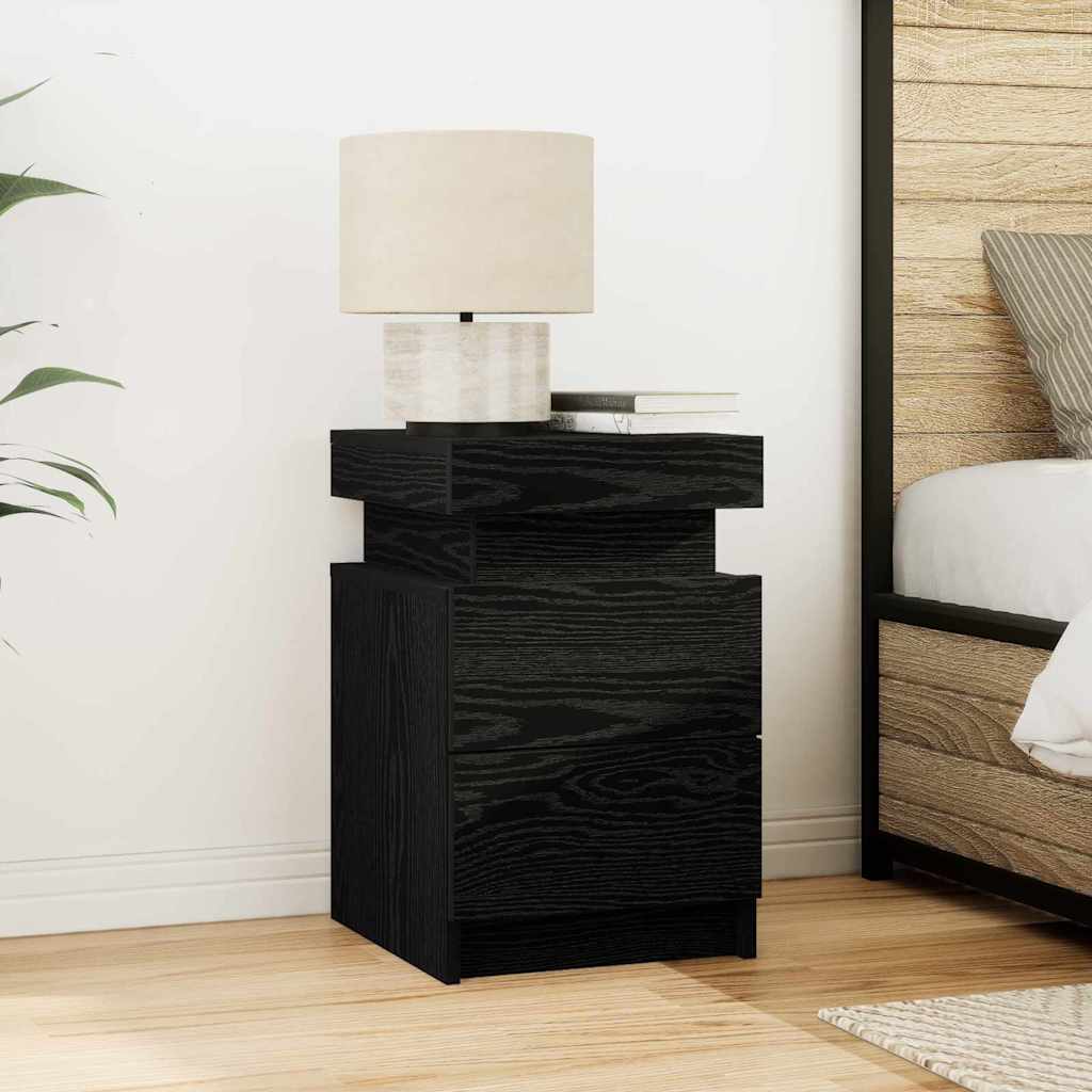 Nachttisch 2 pcs Schwarze Eiche 35 x 39 x 55 cm Holzwerkstoff