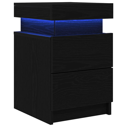 Nachttisch 2 pcs Schwarze Eiche 35 x 39 x 55 cm Holzwerkstoff
