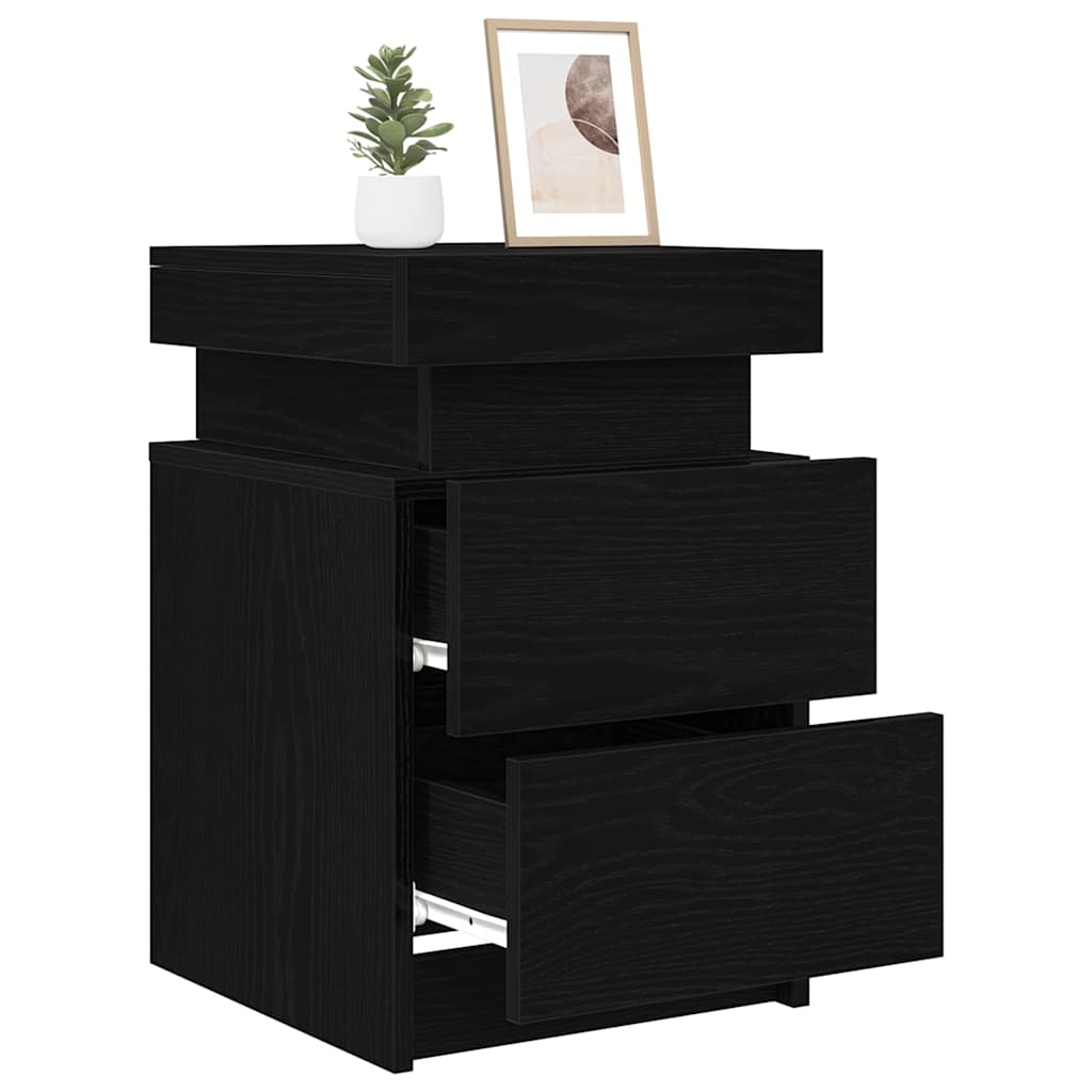 Nachttisch 2 pcs Schwarze Eiche 35 x 39 x 55 cm Holzwerkstoff