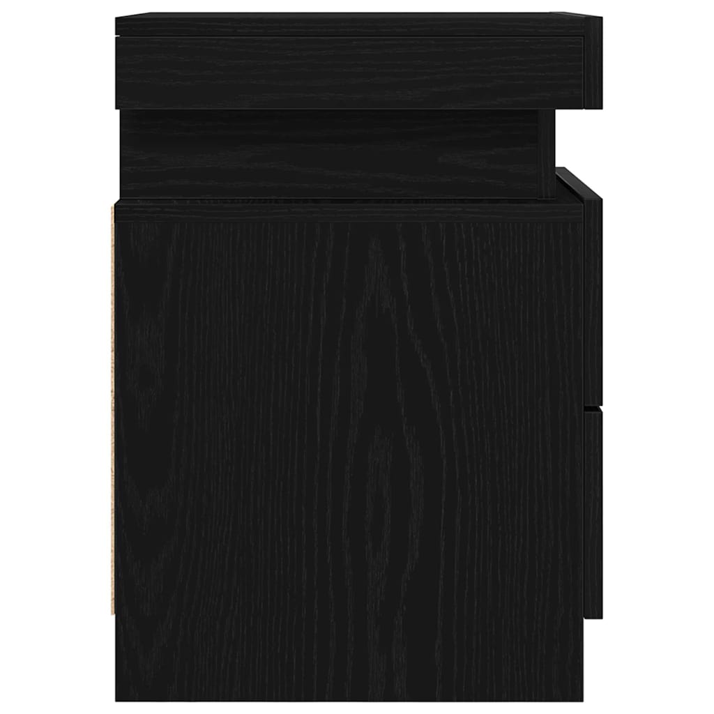 Nachttisch 2 pcs Schwarze Eiche 35 x 39 x 55 cm Holzwerkstoff