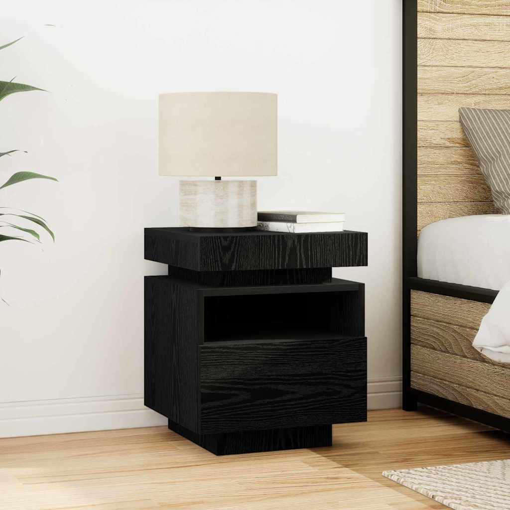 Nachttisch 2 pcs Schwarze Eiche 40 x 39 x 48,5 cm Holzwerkstoff