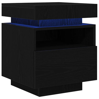 Nachttisch 2 pcs Schwarze Eiche 40 x 39 x 48,5 cm Holzwerkstoff