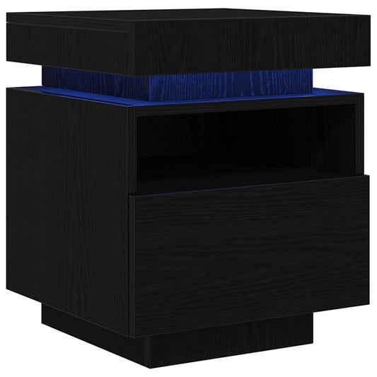 Nachttisch 2 pcs Schwarze Eiche 40 x 39 x 48,5 cm Holzwerkstoff