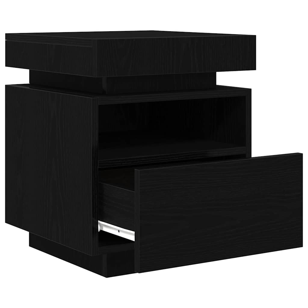 Nachttisch 2 pcs Schwarze Eiche 40 x 39 x 48,5 cm Holzwerkstoff