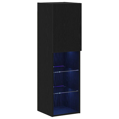 TV-Schränk 2 pcs Schwarz 30.5 x 30 x 102 cm Holzwerkstoff