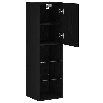 TV-Schränk 2 pcs Schwarz 30.5 x 30 x 102 cm Holzwerkstoff