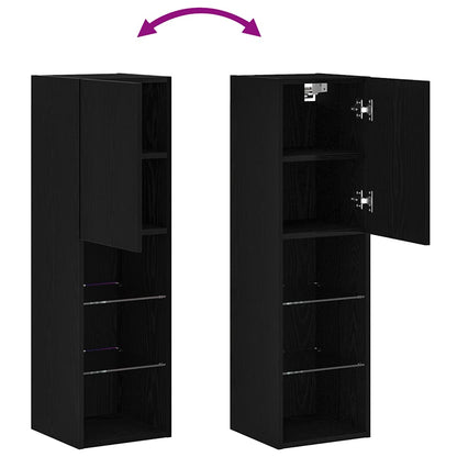 TV-Schränk 2 pcs Schwarz 30.5 x 30 x 102 cm Holzwerkstoff