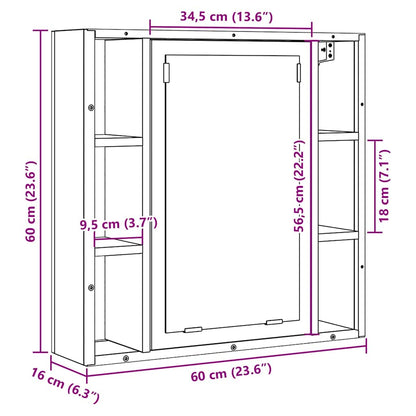 Bad-Spiegelschrank Artisan-Eiche 60x16x60cm Holzwerkstoff
