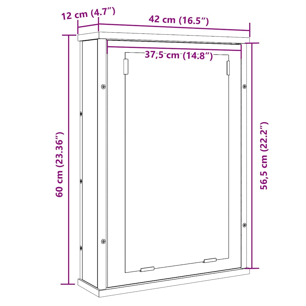 Bad-Spiegelschrank Altholz-Optik 42x12x60 cm Holzwerkstoff