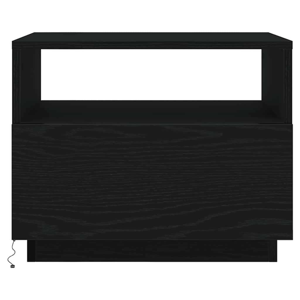 Couchtisch mit LED-Leuchten Schwarz Eichen-Optik 50x49x40 cm