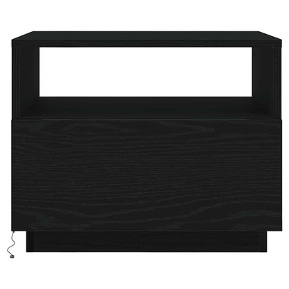 Couchtisch mit LED-Leuchten Schwarz Eichen-Optik 50x49x40 cm