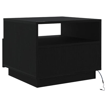 Couchtisch mit LED-Leuchten Schwarz Eichen-Optik 50x49x40 cm