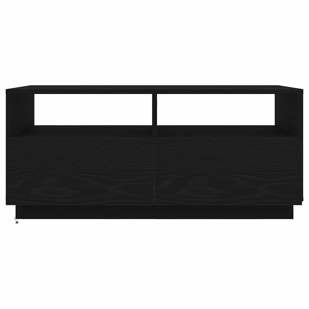 Couchtisch mit LED-Leuchten Schwarz Eichen-Optik 90x49x40 cm