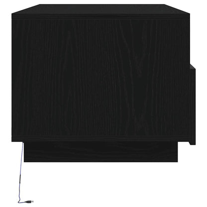 Couchtisch mit LED-Leuchten Schwarz Eichen-Optik 90x49x40 cm