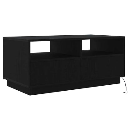 Couchtisch mit LED-Leuchten Schwarz Eichen-Optik 90x49x40 cm