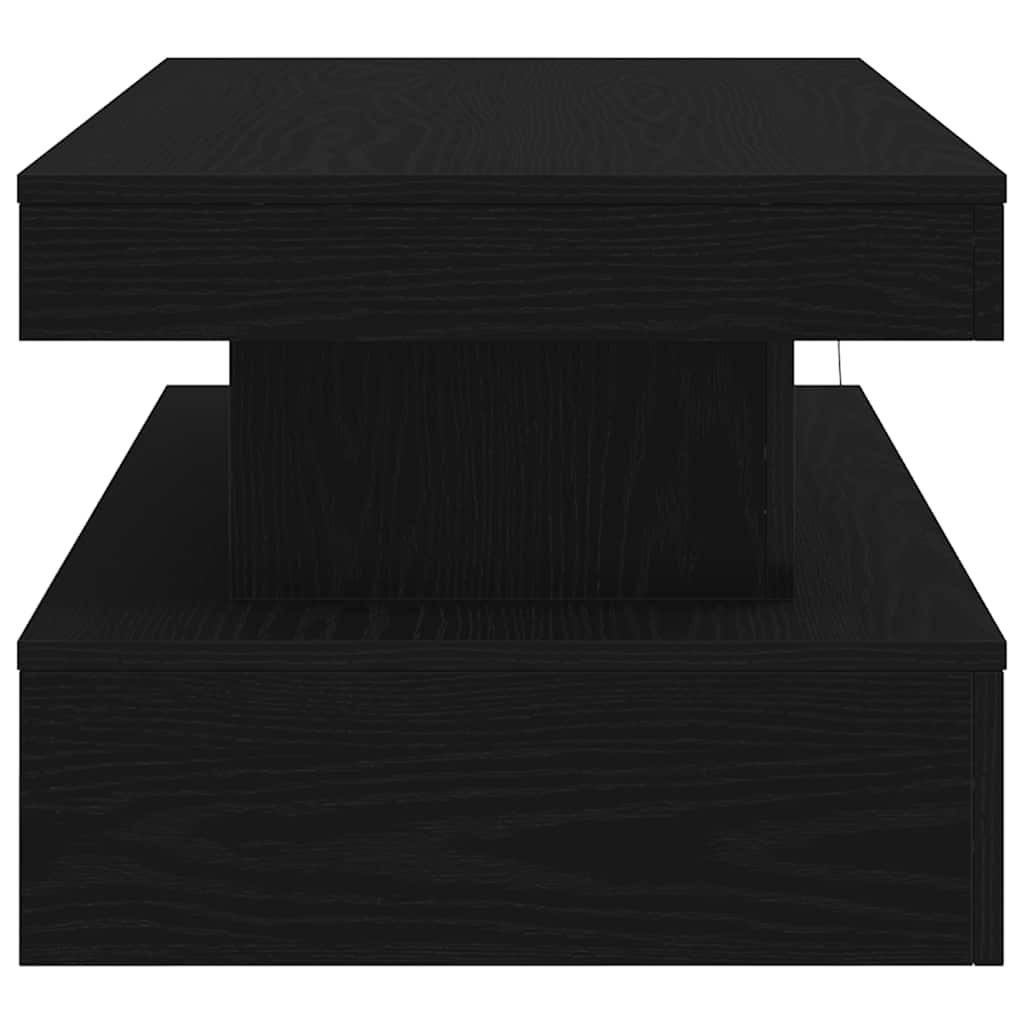 Couchtisch mit LED-Leuchten Schwarz Eichen-Optik 90x50x40 cm