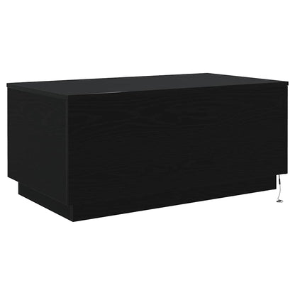 Couchtisch mit LED-Leuchten Schwarz Eichen-Optik 90x50x40 cm