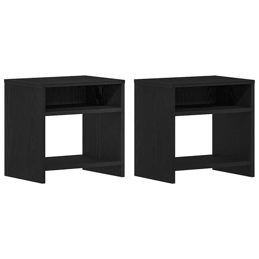 Nachttische 2Stk. Schwarz Eichen-Optik 40x30x40cm Holzwerkstoff