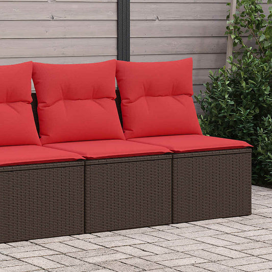 2-tlg. Garten-Sofagarnitur mit Kissen Braun Poly Rattan Akazie