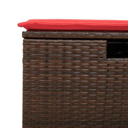7-tlg. Garten-Sofagarnitur mit Kissen Braun Poly Rattan
