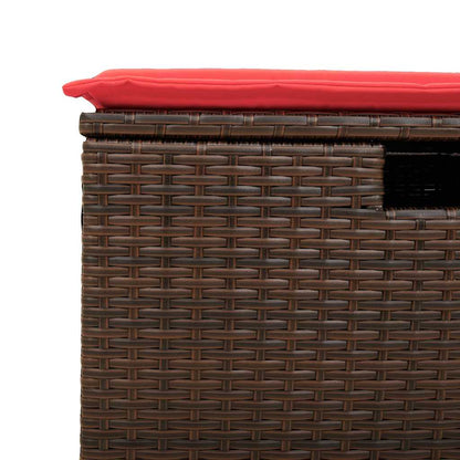7-tlg. Garten-Sofagarnitur mit Kissen Braun Poly Rattan