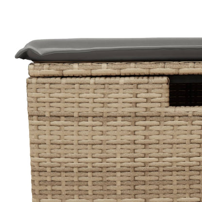 9-delt sæt Havesofasæt med puder Beige polyrattan