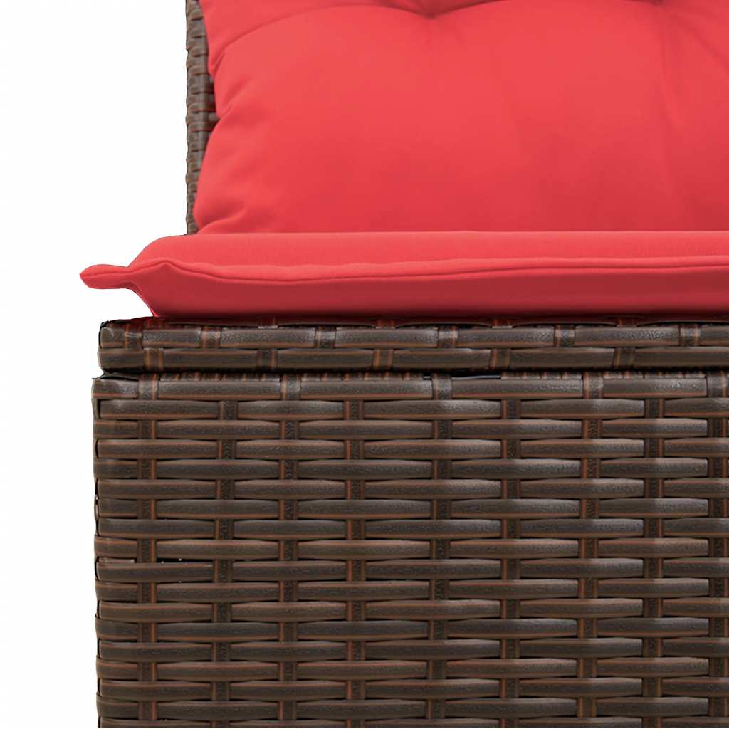 4-tlg. Garten-Sofagarnitur mit Kissen Braun Poly Rattan