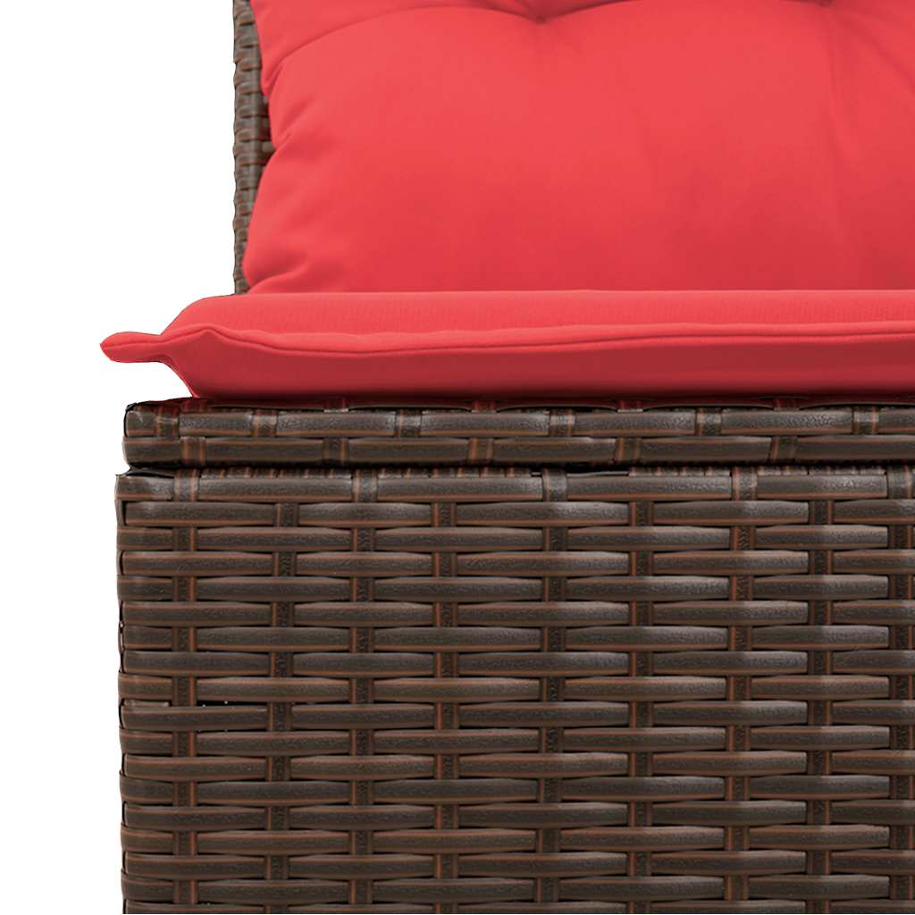 4-tlg. Garten-Sofagarnitur mit Kissen Braun Poly Rattan