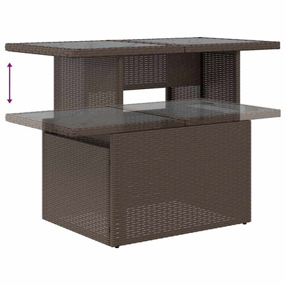 6-tlg. Garten-Sofagarnitur mit Kissen Braun Poly Rattan Akazie