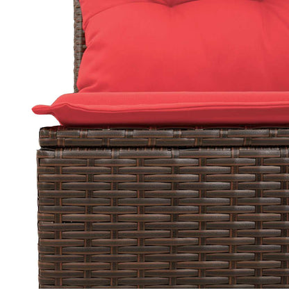 6-tlg. Garten-Sofagarnitur mit Kissen Braun Poly Rattan Akazie