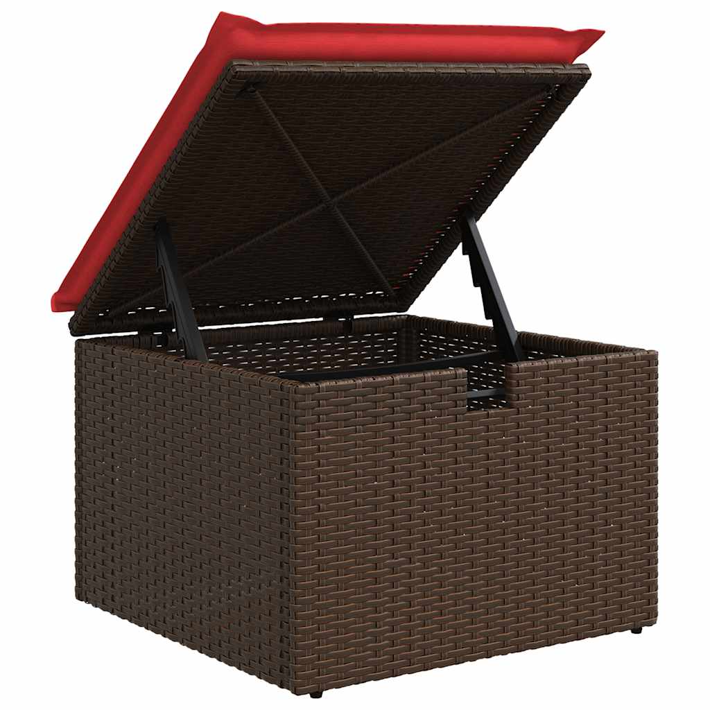 6-tlg. Garten-Sofagarnitur mit Kissen Braun Poly Rattan Akazie