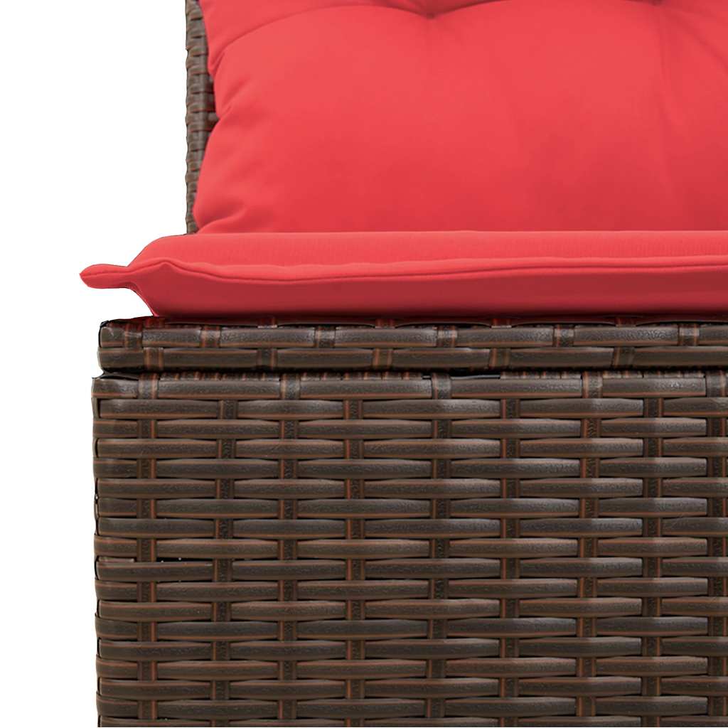 5-tlg. Garten-Sofagarnitur mit Kissen Braun Poly Rattan Akazie