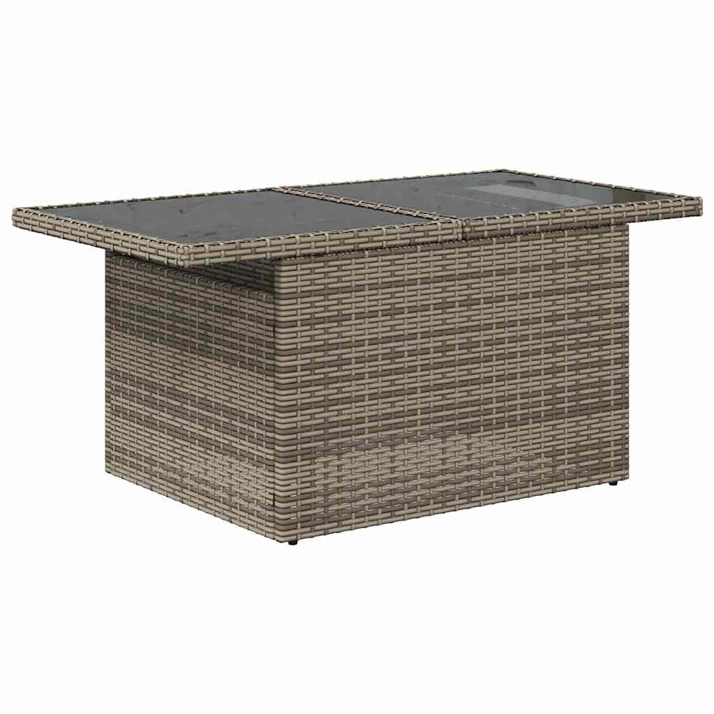 7-tlg. Garten-Sofagarnitur mit Kissen Schwarz Poly Rattan
