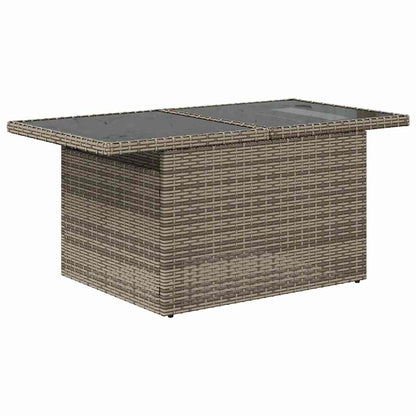 7-tlg. Garten-Sofagarnitur mit Kissen Schwarz Poly Rattan